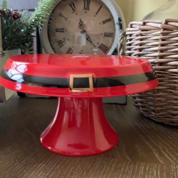 Last 1❗️Christmas Holiday Santa Suit Ceramic Cake & Cookie Stand - Picture 2 of 7